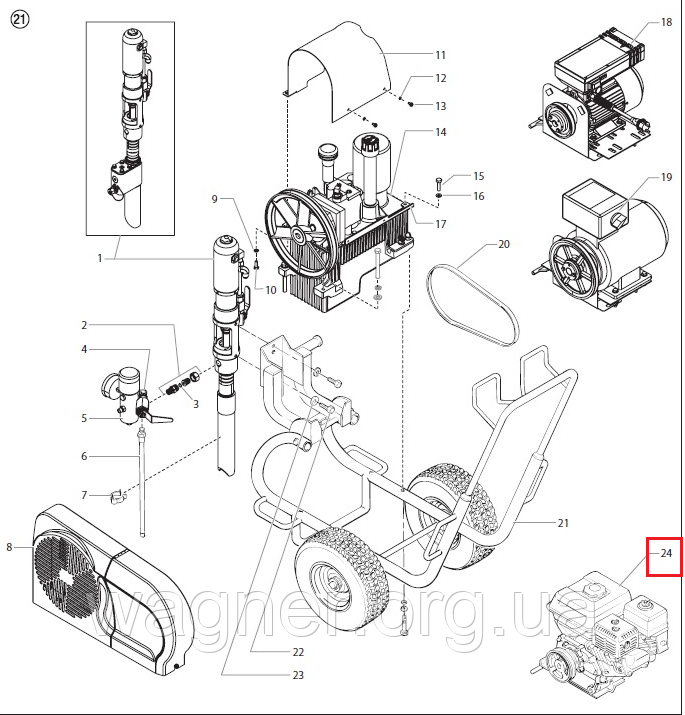 Комплект конвертора, 4.8 к. с., Honda, бензиновий TM Wagner