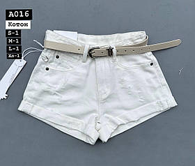 Жіночі шорти з котону (синій/білий джинс) S,M,L,XL упаковка 4 шт 016