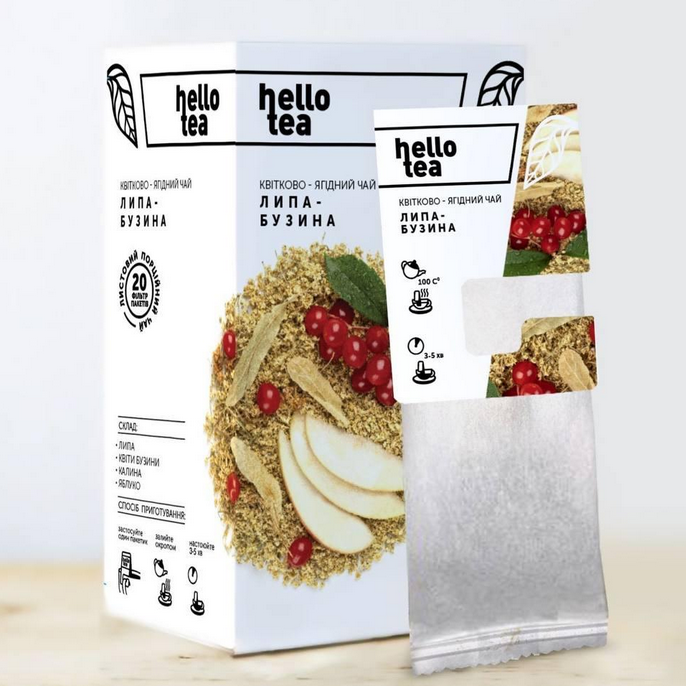 Чай квітково - ягідний Липа - Бузина Hello Tea, 20 шт