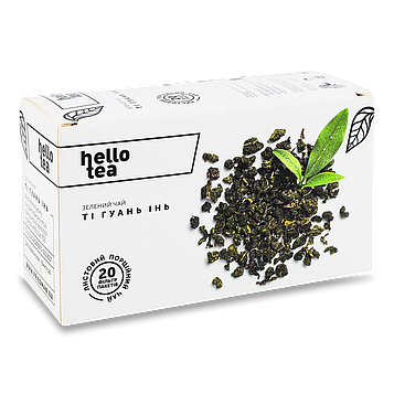 Чай зелений пакетований листовий Tie Guan Yin Hello Tea, 20 шт