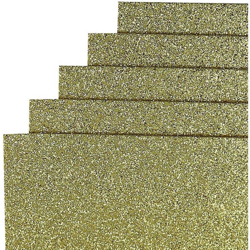 Фоаміран EVA 1,7±0,1 мм золотий GLITTER HQ A4 10 аркушів 17GLA4-004 G-Rich, фото 1
