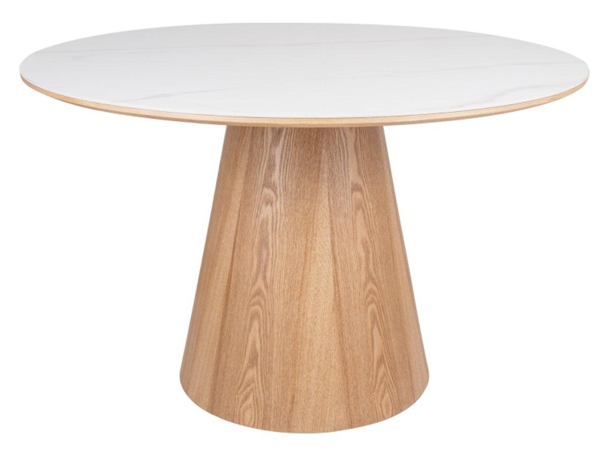 Стіл ANGEL CERAMIC білий/дуб д.120, фото 1