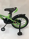 Дитячий велосипед 20 дюймів Kawasaki-Ninja K2020, зелений, з кошиком та допоміжними колесами, фото 7