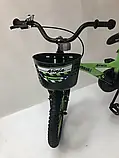 Дитячий велосипед 20 дюймів Kawasaki-Ninja K2020, зелений, з кошиком та допоміжними колесами, фото 8