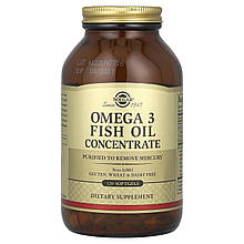 Омега-3, Omega-3 Fish Oil, Solgar, концентрат риб'ячого жиру, 120 гелевих капсул