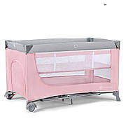 Ліжко-манеж Kinderkraft Leody Grey (KCLEOD00GRY0000) Рожевий