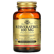 Ресвератрол (Resveratrol), Solgar, 100 мг, 60 вегетаріанських капсул