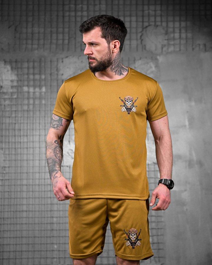 Літній комплект чоловічий "Водій" койот Шорти та футболка