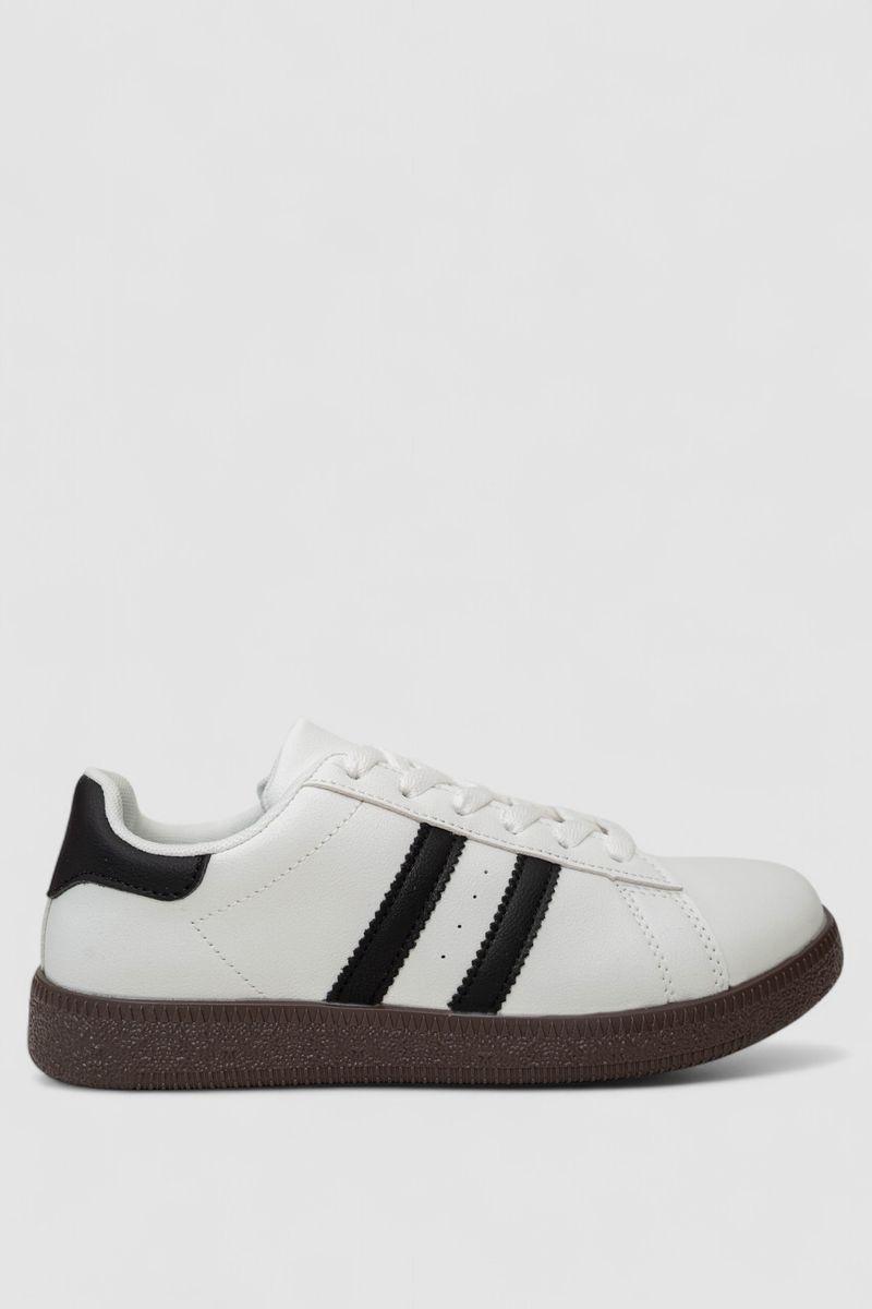 Кросівки жіночі шкіра, колір біло-чорний, 248RL2420-7, фото 1