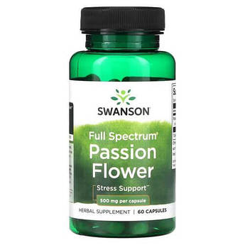 Swanson Passion Flower Full Spectrum 500 mg 60 капсул