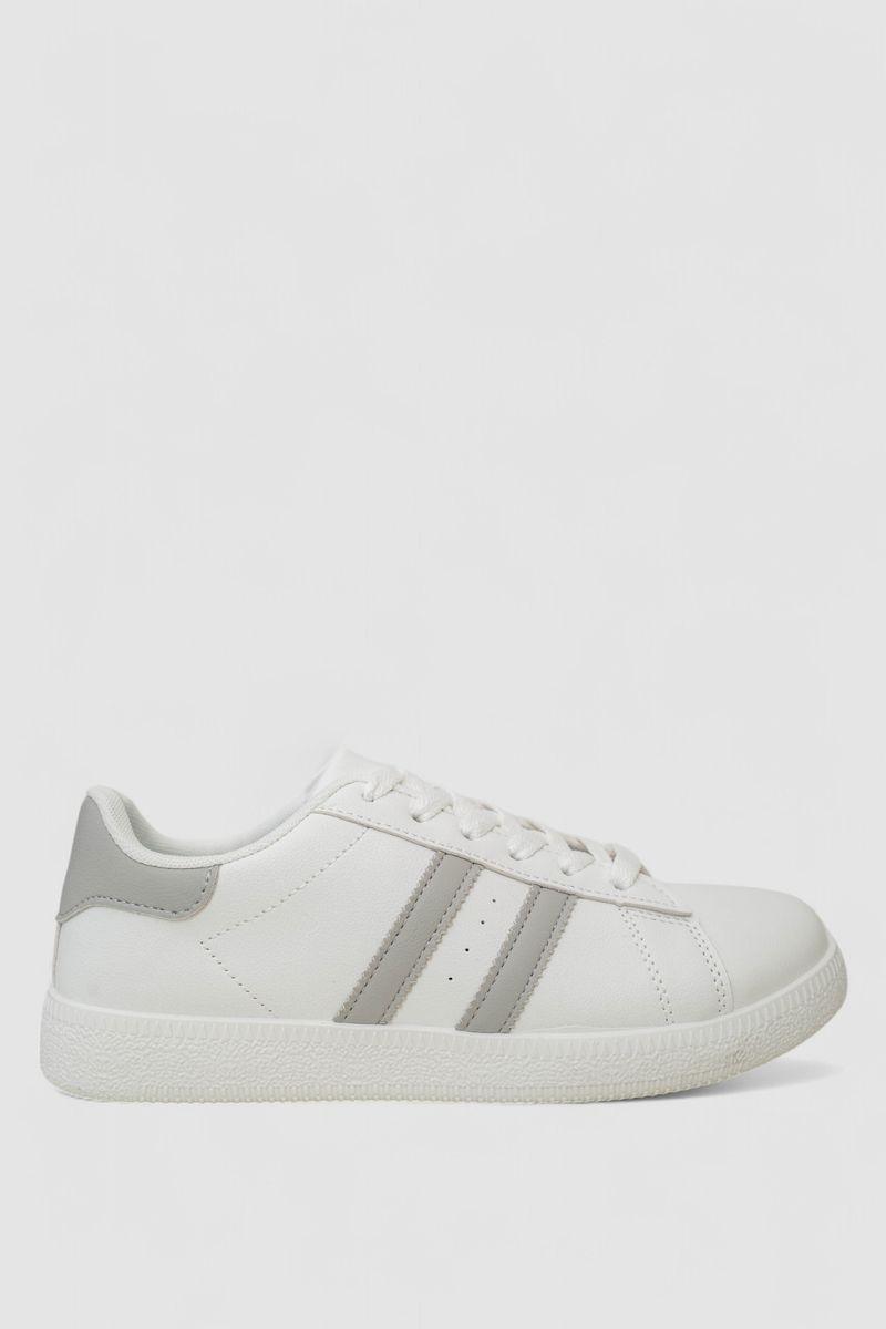 Кросівки жіночі шкіра, колір біло-сірий, 248RL2420-4, фото 1