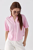 Укорочена сорочка  з напівкруглим низом - рожевий цвет, L (є розміри) S, Нове