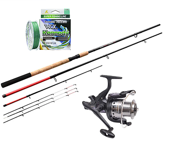 Готовий фідерний комплект "Flagman" Force Rank Feeder 3.90 м 180 г + Котушка + Шнур 300м