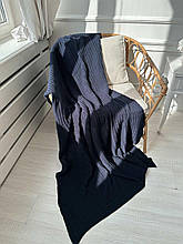 Плед в'язаний Cotton синій ТМ ПРОВАНС