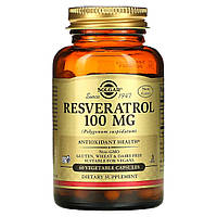 Ресвератрол (Resveratrol), Solgar, 100 мг, 60 вегетаріанських капсул