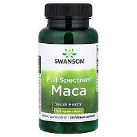Мака, Maca, Swanson, 500 мг, 100 веганських капсул