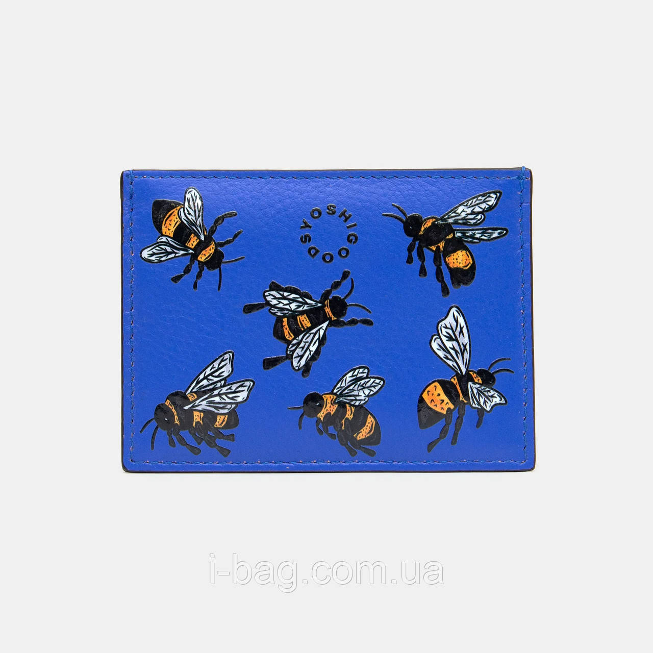 Шкіряний кардхолдер Yoshi Y1218 (Blue Sweet Bees), фото 1