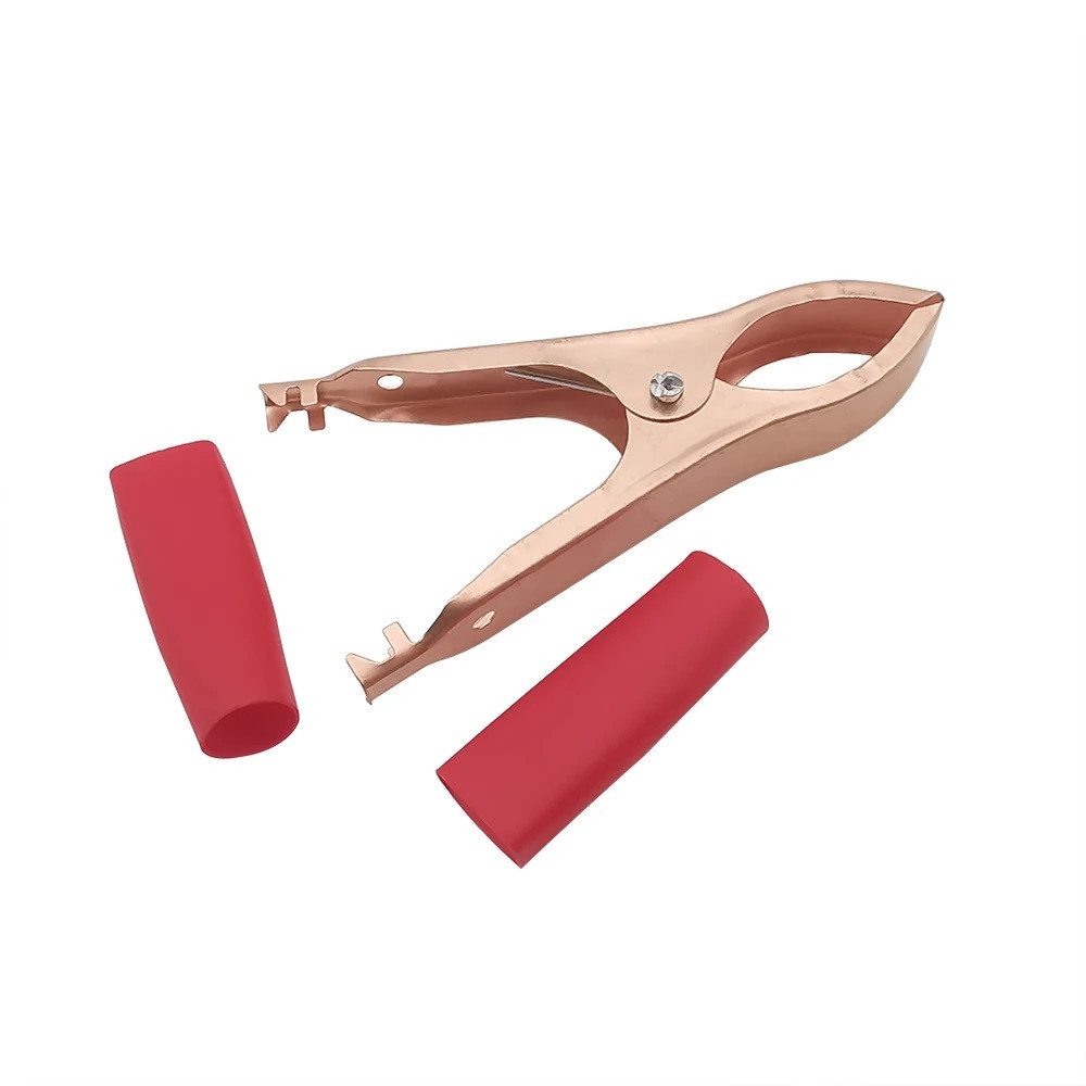 Клема крокодил, 70 мм, 30А, затискач для акумулятора, прикурювача, тестування та живлення, червоний, фото 1