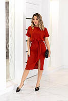 Легка елегантна стильна жіноча літня сукня з поясом "Fanta"-розмір: з 42-44 до 54-56