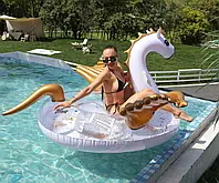 Надувний круг "Єдиноріг" Надувний матрац Пегас із золотими крилами HP227