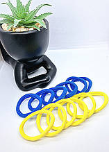 Резинки безшовные (мікрофібра) Діаметр 4,5см. ширина 0.6см. 12шт . Колір жовтий, блакитний.