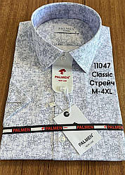 Стрейчева сорочка  Palmen classic короткий рукав з принтом