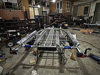 Single axle trailer for transporting two jet skis EU