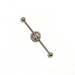 Індастріал мед.сталь, вставка пацифік із камінчиками