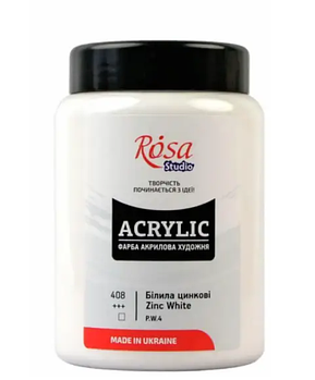 Акрилова фарба ROSA Studio, 408 Цинкові білила, 400 мл (X-1838)
