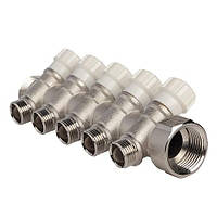 Колектор з вентильними кранами FADO 1"x1/2"x5