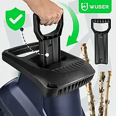 Електричний подрібнювач гілок Wuber 3000 Вт 55 л, фото 6