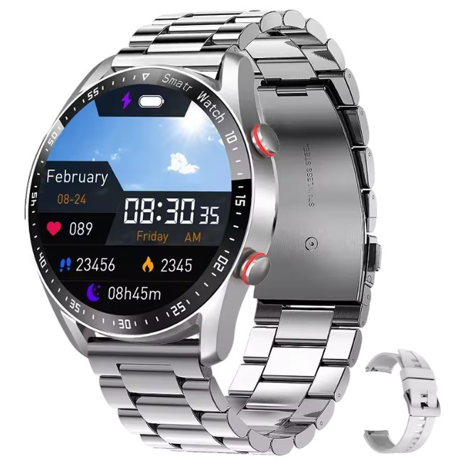 Смарт-годинник для чоловіків Smart Watch GT3 Pro, Full Touch, Amoled, IP67, Bluetooth-дзвінки, стальний