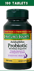 Nature's Bounty Probiotic Ацидофільні пробіотики100 таблеток 30709