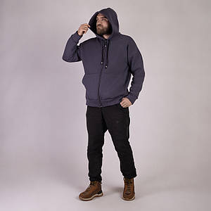 Чоловіча тепла кофта на блискавці з капюшоном "Темно-сірий колір" р. 44-56