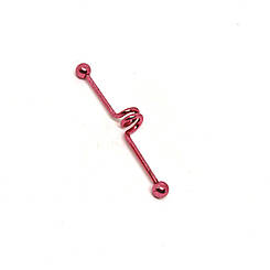 Індастріал, мед.сталь, колір рожевий, довжина 42 мм