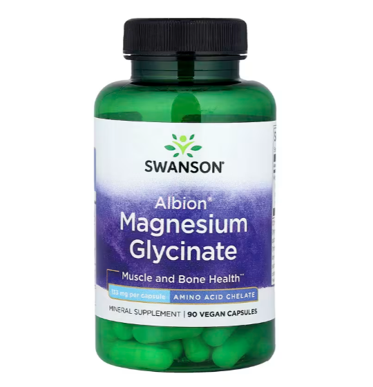 Swanson Albion гліцинат магнію 133 мг 90 веганських капсул, фото 1