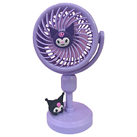 Мінівентилятор NO.677-96 (3W/1х14500/3р/ЗУ Type-C) фіолетовий в асорт., Портативний вентилятор