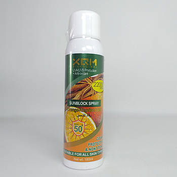 Сонцезахисний спрей XQM Sunblock Spray Orange+licorice root, SPF 50+, 180 мл (X-1842)
