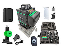 Відкалібрований Версія 2025р 2 акамулятори Лазерний рівень нівелір Hilda 4D 16 ліній зелений промінь
