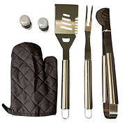 Набір для гриля та барбекю: 3 великих аксесуари - Для любителів BBQ - з нержавіючої сталі з фартухом 2306