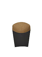 Картонна упаковка для картоплі фрі 120×90×40, Маленька ЧОРНА