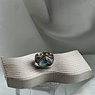 Дизайнерська срібна каблучка з блакитним топазом та чорнінням Lumen, фото 2
