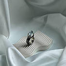 Дизайнерська срібна каблучка з блакитним топазом та чорнінням Lumen, фото 4