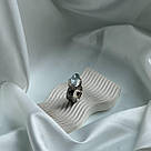 Дизайнерська срібна каблучка з блакитним топазом та чорнінням Lumen, фото 5