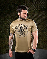 Тактична футболка потоввідна Oblivion Defensive койот Армейська футболка coolmax койот всу