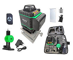 Відкалібрований Версія 2025р Лазерний рівень нівелір Hilda 4D 16 ліній зелений промінь