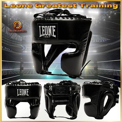 Боксерський шолом з бампером Leone Greatest Black S/M професійний захист для боксу, ММА та єдиноборств