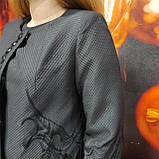 Чорне жіноче пальто тиснення кишені, фото 6