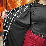 Чорний жіночий кардиган клітинка кишені, фото 2