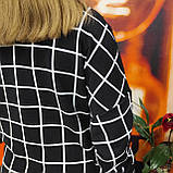 Чорний жіночий кардиган клітинка кишені, фото 3